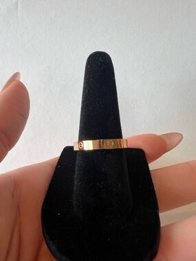 Classic 14k Gold Plated Band Ring with Screw Motif
